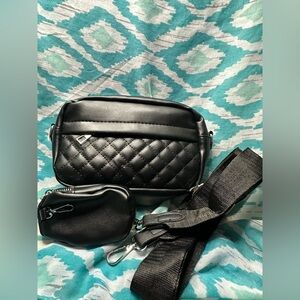 Quilted mini crossbody bag with coin purse